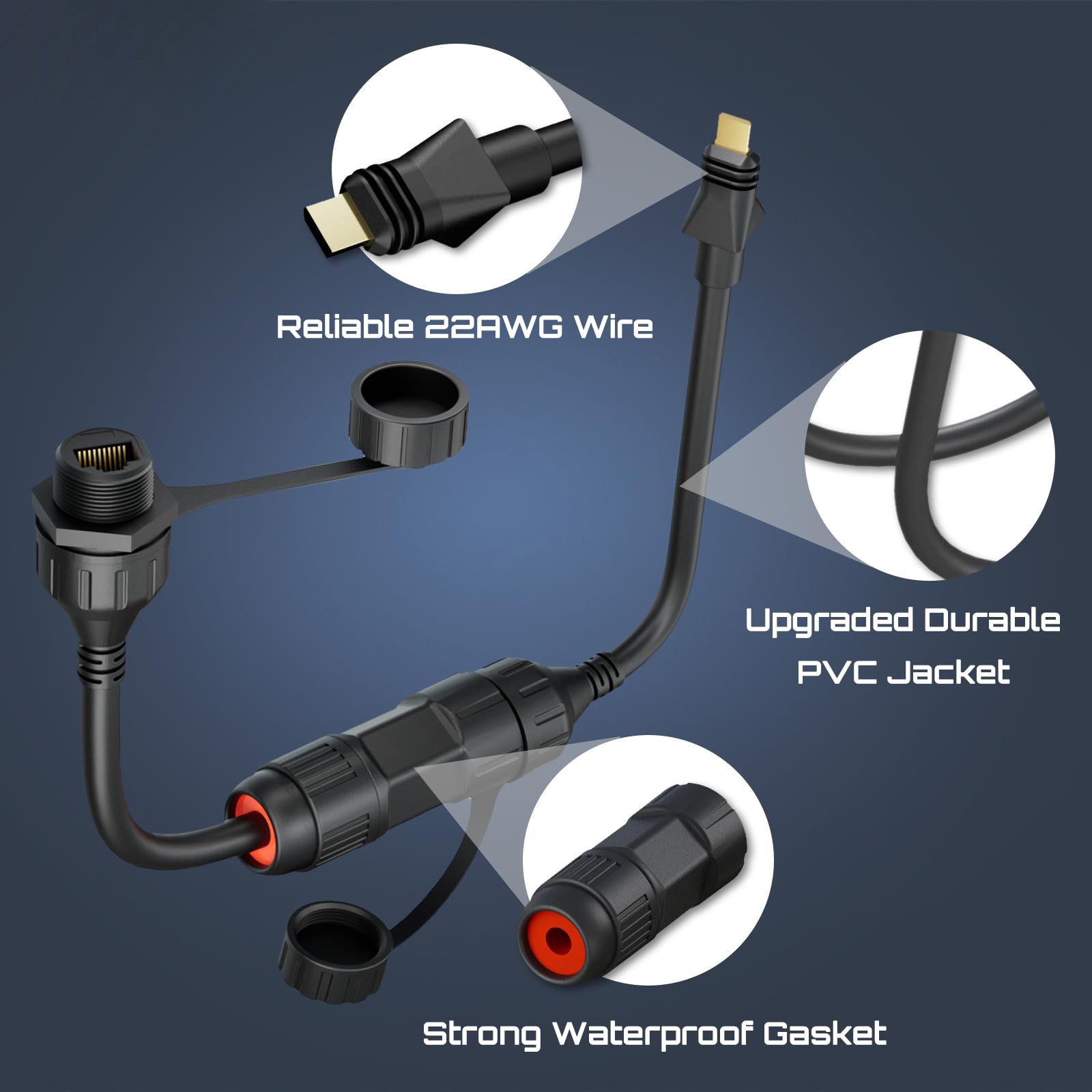  (2 Pakiety) Dla Kabla Adaptera Ethernet Starlink Enterprise Extension Do Kabla RJ45, Kabel Starlink 23AWG Wodoodporny Złącznik SPX-RJ45 Z Czapkami Końcowymi - xlinkcore