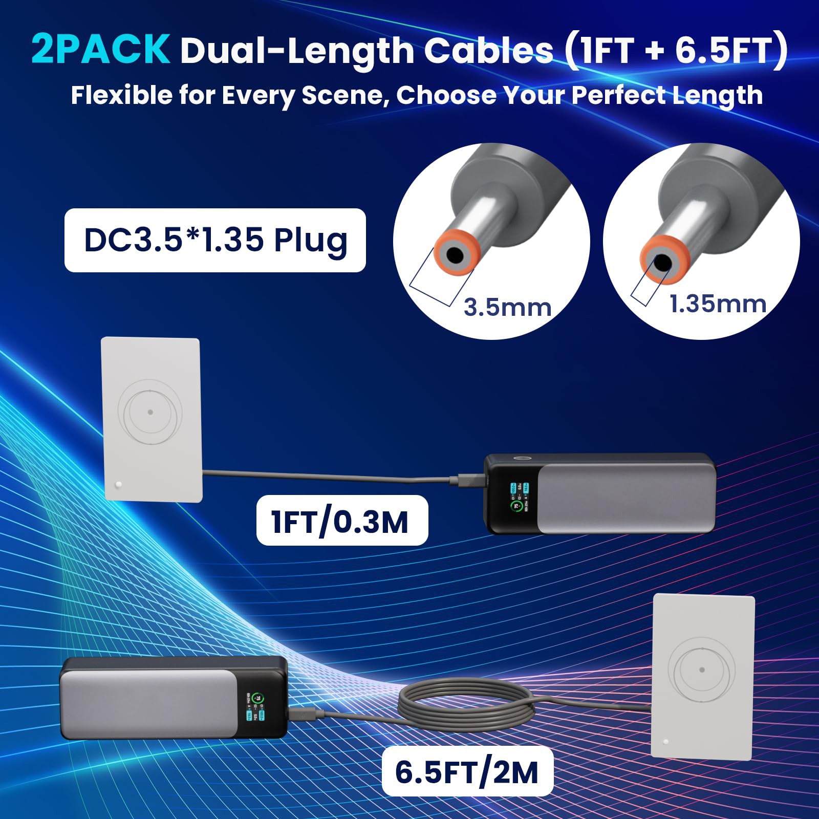 Starlink 라우터 소형 케이블을 위해 2 팩 (1FT 6.5FT) USB C에서 소형 라우터, 플러그 앤 플레이 PD 9V와 호환되는 DC 전원 케이블 Starlink 인터넷 키트를 위한 호환되는 교체 - xlinkcore