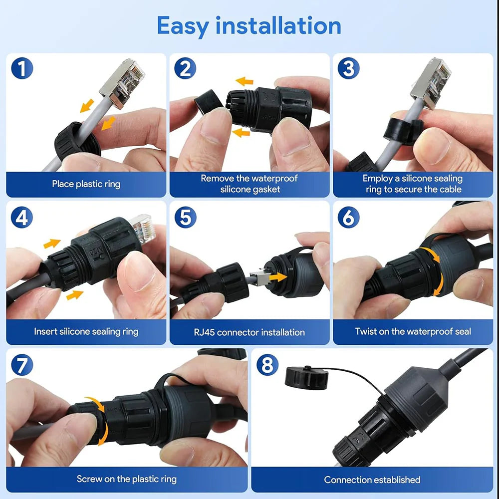  (2 Pakiety) Dla Adaptera Ethernet Starlink Mini / Gen 3, Wodoodpornego Przedłużenia Kabla Starlink Dla Mini Starlink, Złącza Star Link Standard Do RJ45 Dla Naczynia I Routera Starlink Gen3 Standard V3 - xlinkcore