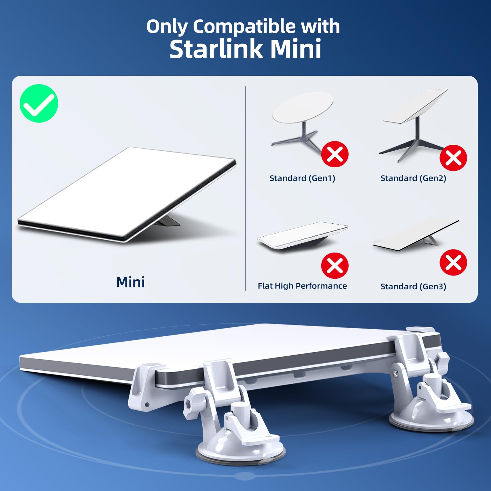 Voor Starlink Mini Car Mount Voor Dashboard, Starlink Mini Suction Cup Mount Voor Dashboard & Voorruit, Veilige Montage Kit Voor De Meeste Voertuigen En Zorgt Voor Stabiel Rijden En Satelliet Signaal - xlinkcore