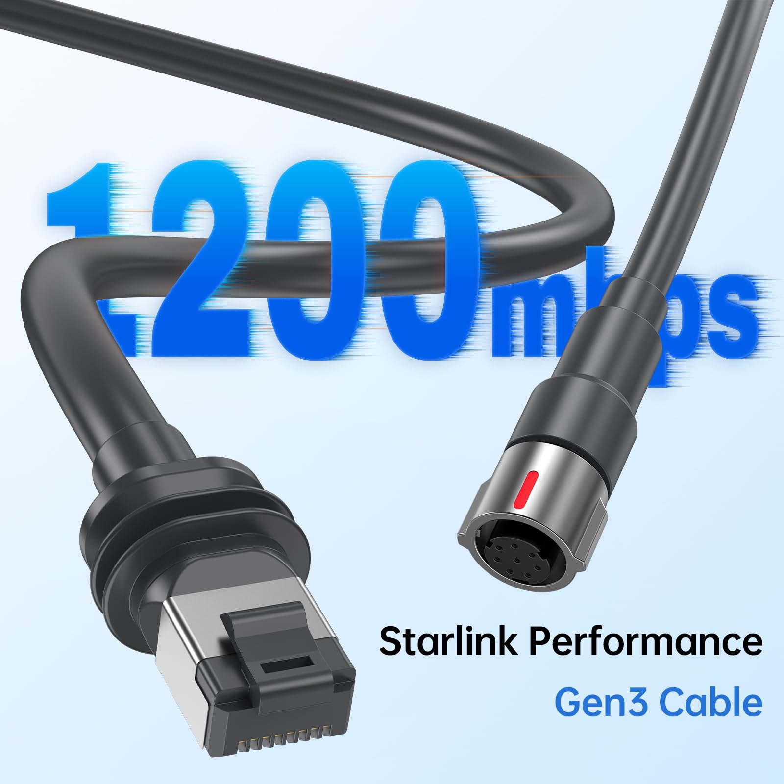 Cavo Di Estensione Impermeabile Starlink Performance Gen3 - Cavo Di Rete Cat6 Ad Alta Velocit&agrave; Per Satellite Rettangolare Starlink Gen3, Plug-and-play, Resistente Alle Intemperie E Resistente Per Uso All'interno / All'aperto (10M / 33FT) - xlinkcore