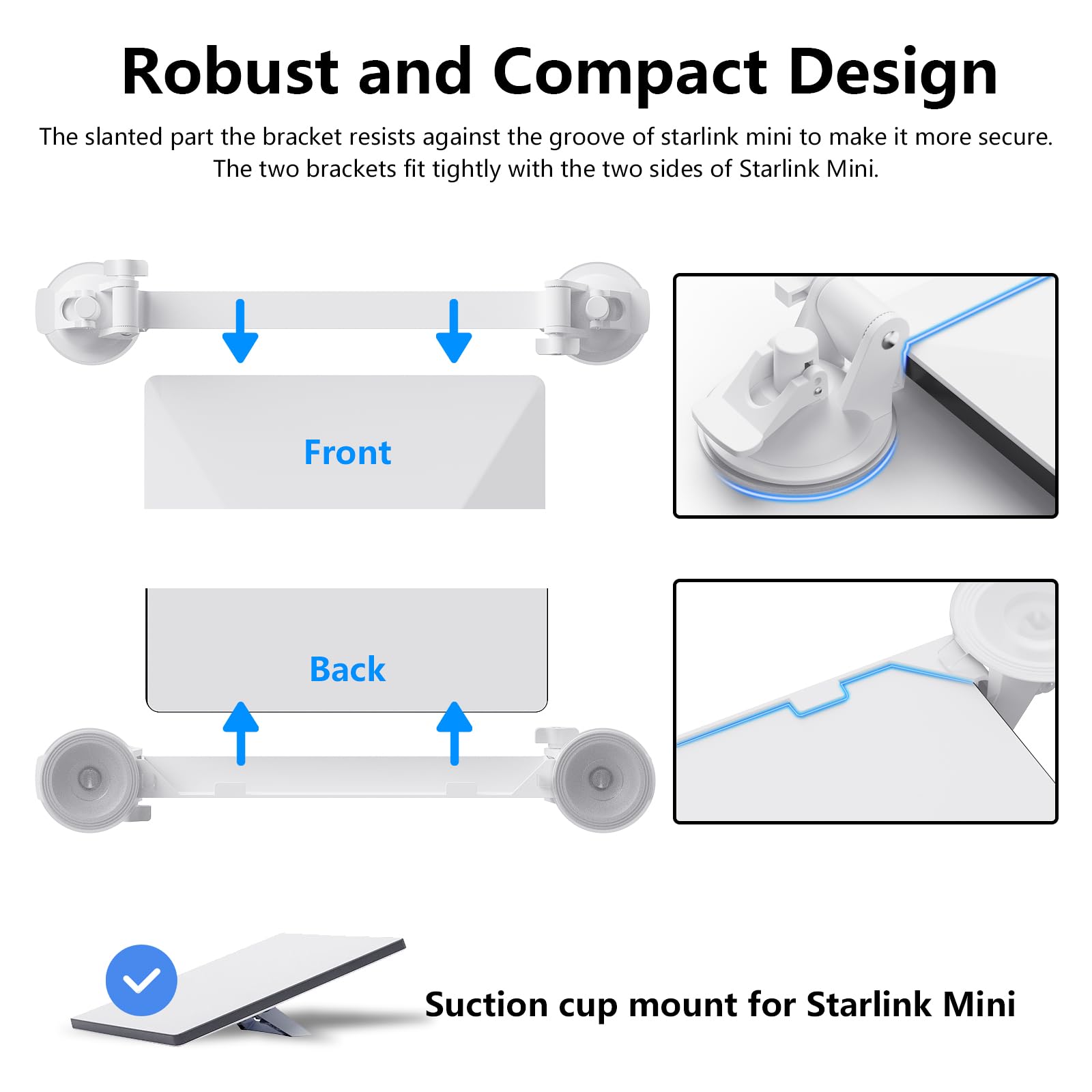 Para Starlink Mini Mount, Montagem Do Telhado Do Carro Com 4 Ventosas Fortes, Suporte De Montagem Ajust&aacute;vel E Dur&aacute;vel Para Starlink Mini - Garantir Sinal De Sat&eacute;lite Est&aacute;vel Para RV, Telhado, Parede, Barco E Uso Ao Ar Livre - xlinkcore