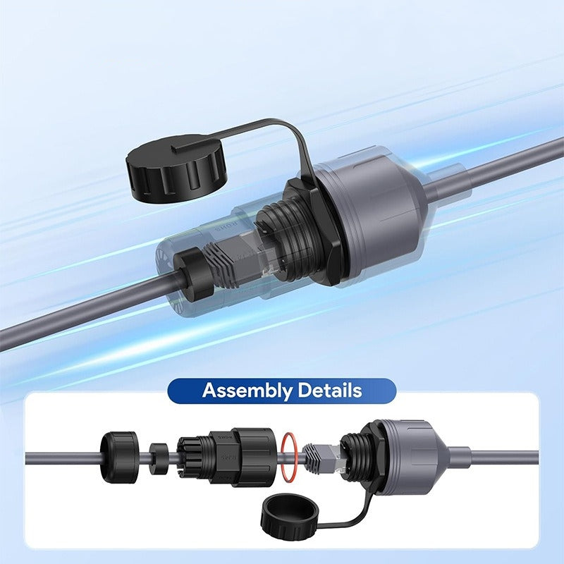 Dla Starlink Flat High Performance Extension Do Kabla RJ45, Adapter Ethernet Do Starlink Flat High Performance 22AWG, Wodoodporne Złącze SPX RJ45 Z Czapkami Końcowymi (2 Pakiety) - xlinkcore