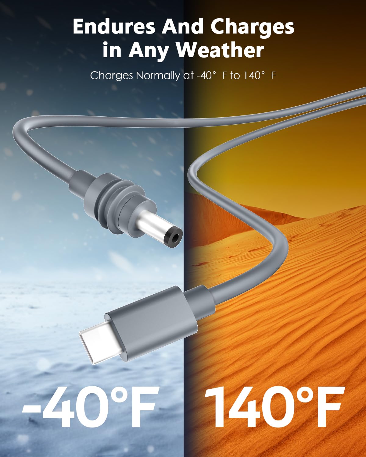 Para Starlink Mini USB C Para Cabo De Alimenta&ccedil;&atilde;o DC 16,4 FT / 5 M Starlink Mini Cable 100W USB Tipo-C Entrada Para DC Barrel Jack Cabo De Carregamento Trabalho Imperme&aacute;vel Com Fonte PD De 100W + 18AWG - xlinkcore