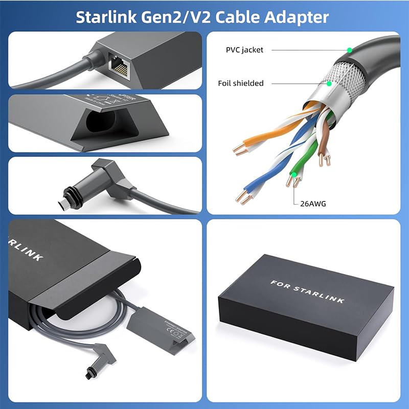 Untuk Penyesuai Ethernet Starlink Gen 2, Untuk Penyesuai Ethernet Starlink Untuk Rangkaian Luar Berwayar RJ45 Gigabit Dengan Sambungan Internet Yang Cepat & Stabil - xlinkcore