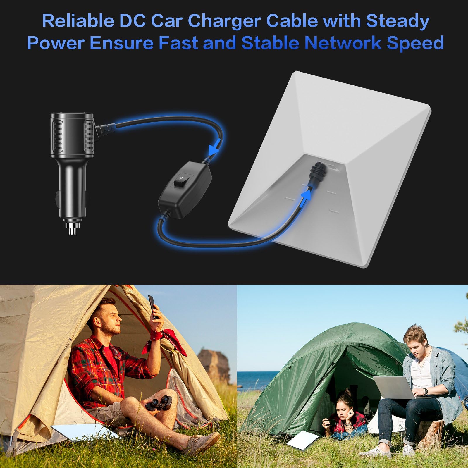Para Starlink Mini Cable, 3 Em 1 Starlink Mini Carregador De Carro Cabo De Alimenta&ccedil;&atilde;o DC + Adaptador De Isqueiro De Cigarro 12V-48V Com Display Digital USB C PD & USB A Ports Para Caminh&otilde;es Carros 10FT - xlinkcore