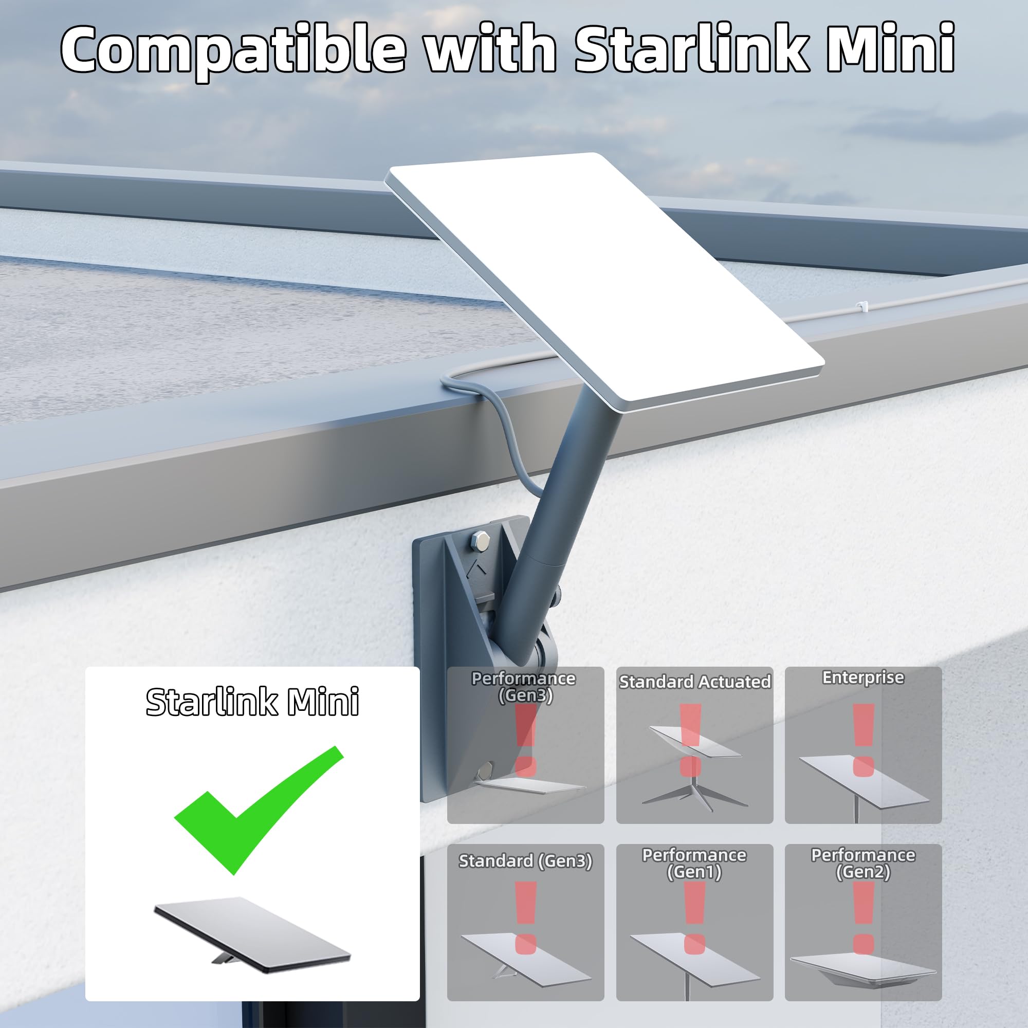 Para Starlink Mini Montagem De Telhado Ajust&aacute;vel Starink Mini Montagem De P&oacute;lo De Trabalho Pesado Com Inclina&ccedil;&atilde;o Ajust&aacute;vel 90 Para Melhor Sinal - xlinkcore