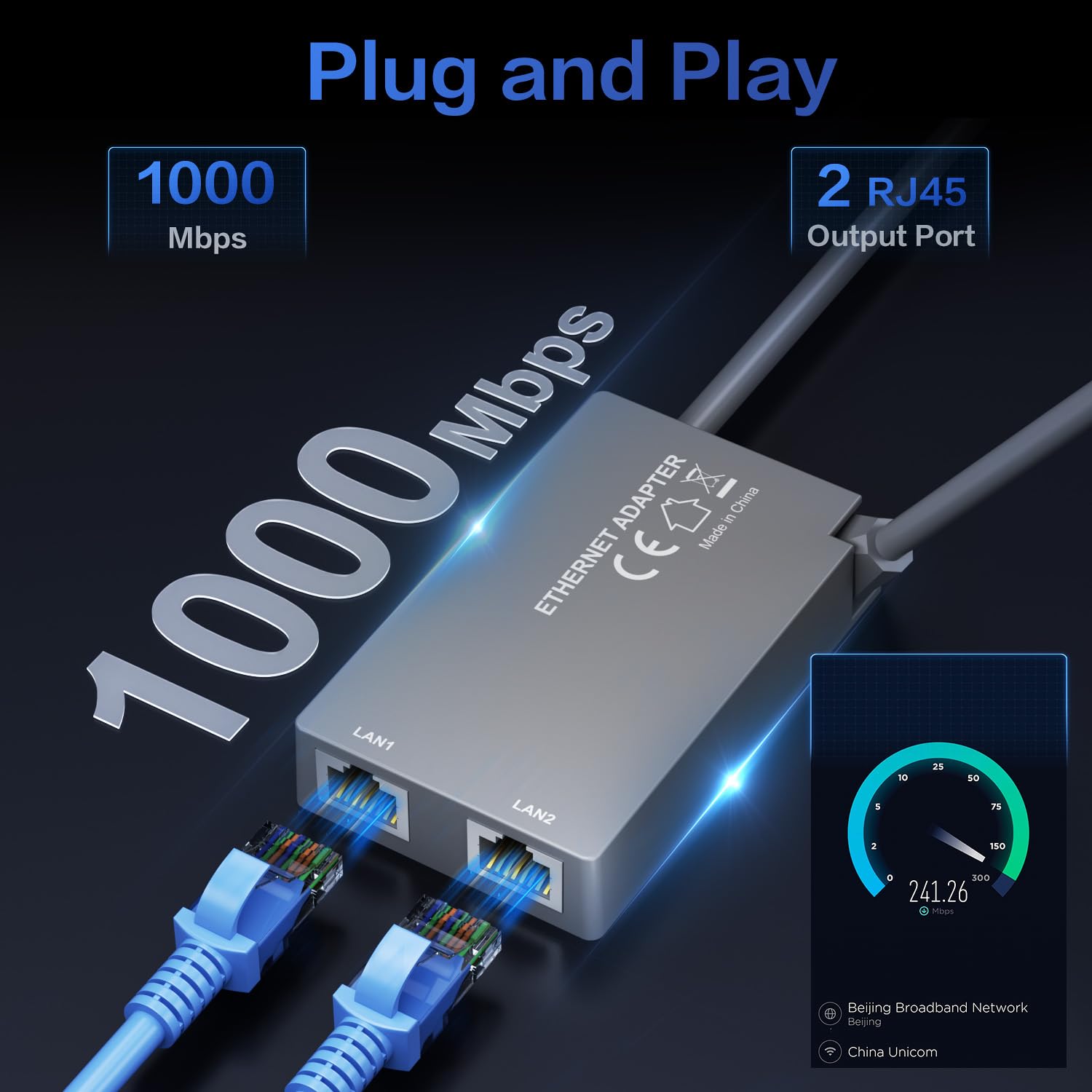 Starlink Gen 2有線外部ネットワーク用Starlink Ethernetアダプタ、デュアルポートStarlink Gen 2 Ethernetアダプタ、最大1 Gbps高速N動作 - xlinkcore