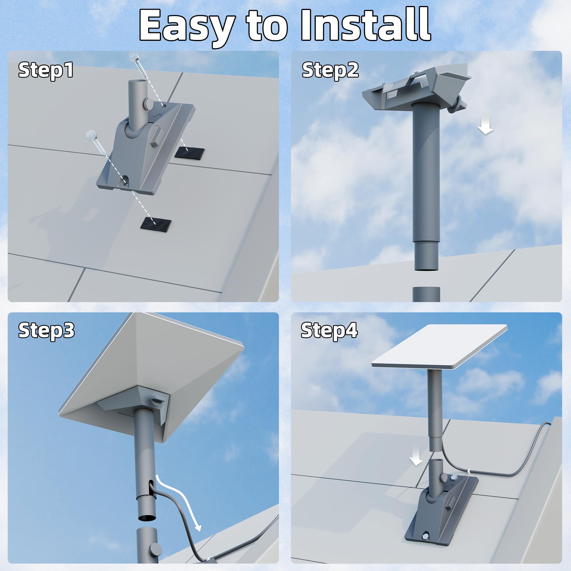 Para Starlink Mini Montagem De Telhado Ajust&aacute;vel Starink Mini Montagem De P&oacute;lo De Trabalho Pesado Com Inclina&ccedil;&atilde;o Ajust&aacute;vel 90 Para Melhor Sinal - xlinkcore